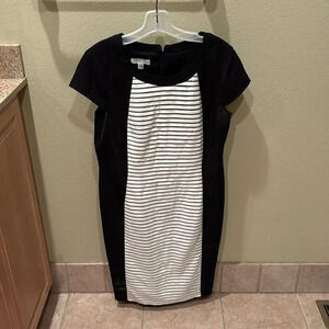 London Times Petite black and white dress